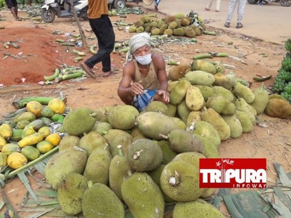 Corona Curfew : Jackfruit sellers Face losses in Agartala
